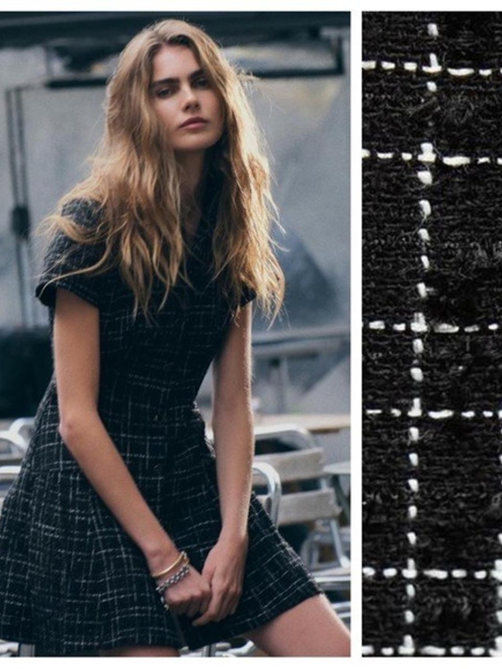 Trendy Black and White Plaid Dress